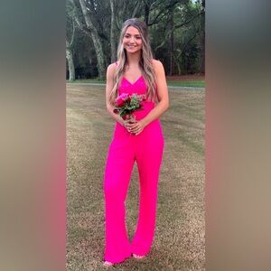 Sherri Hill Beaded Jumpsuit PINK Style# 54461 Prom-Homecoming